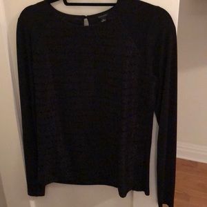 Ann Taylor lace black long sleeve top